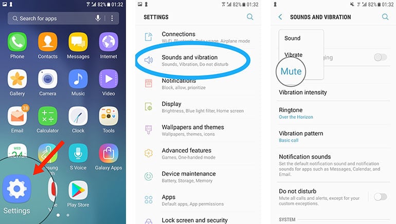 apaga las notificaciones, los sonidos y la vibración del celular